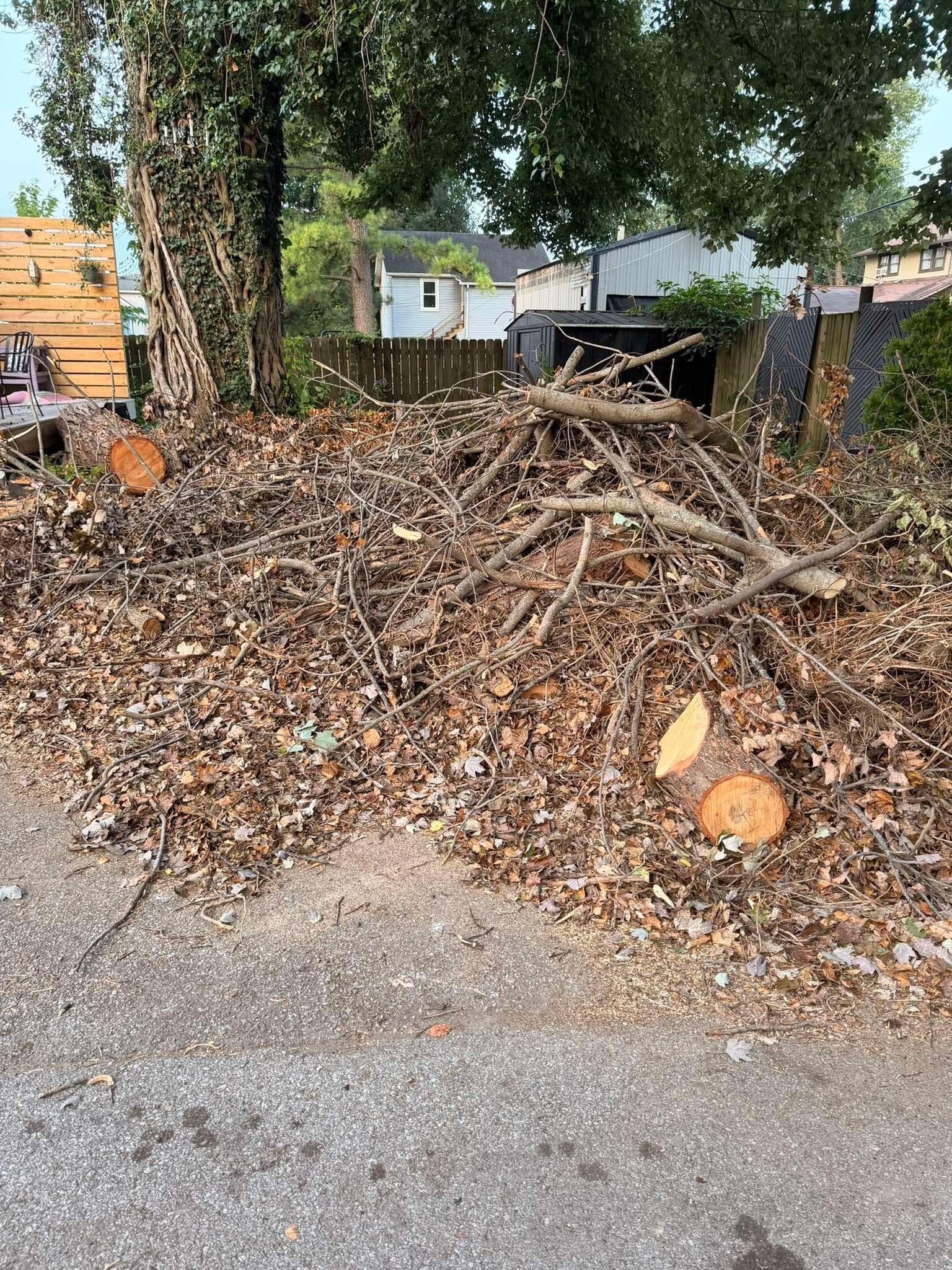 Rafa's Junk Removal truck at a Louisville cleanout